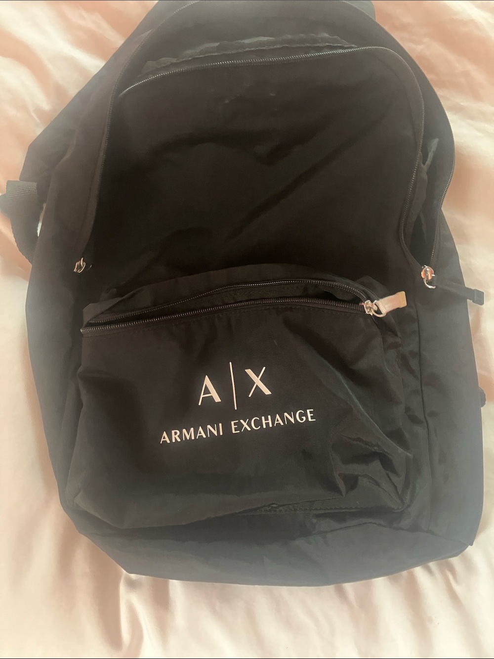 Armani Exchange Black Backpack with Front Pocket